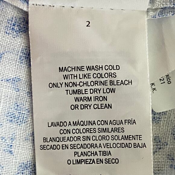 Michael Kors Men's XL Slim Fit Short Sleeve Shirt Linen Blue Floral NEW - Picture 11 of 12